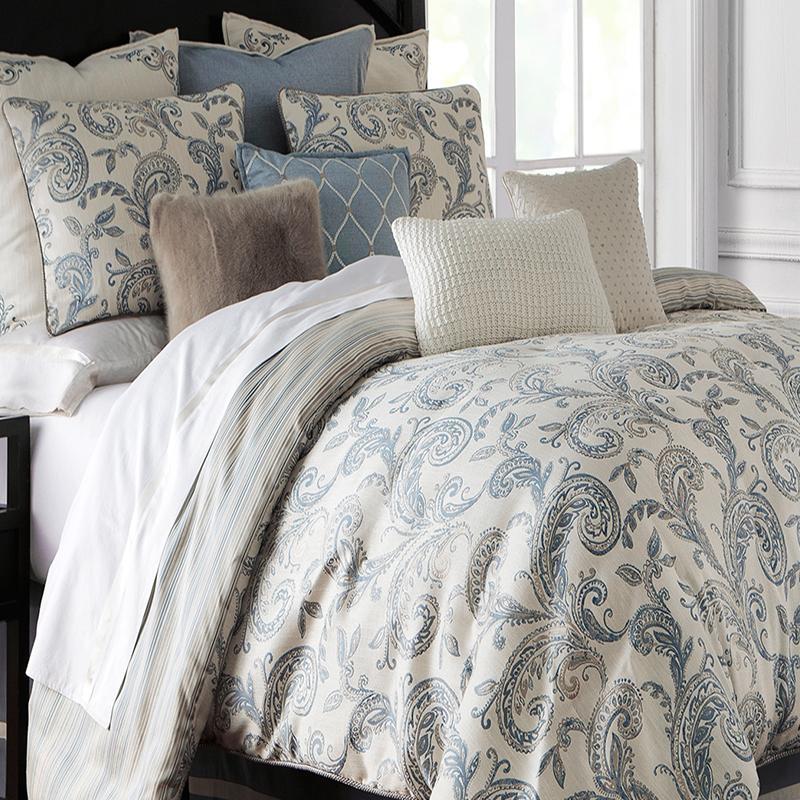 Florence Chambray 3 Piece Blue Duvet Set By Waterford