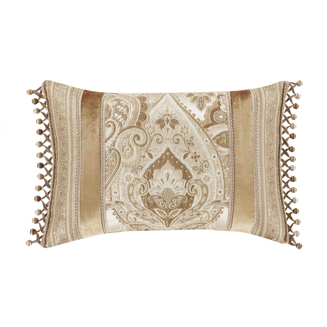 J Queen Sandstone Beige Square Embellished Decorative Throw Pillow 18w X 18l Latest Bedding 3839