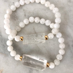 moonstone pregnancy bracelet with clear quartz