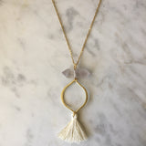 Clarity Necklace - Clear Quartz & Ivory Tassel