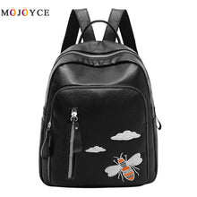 Cute Bee Embroidery Backpack Womens Bag