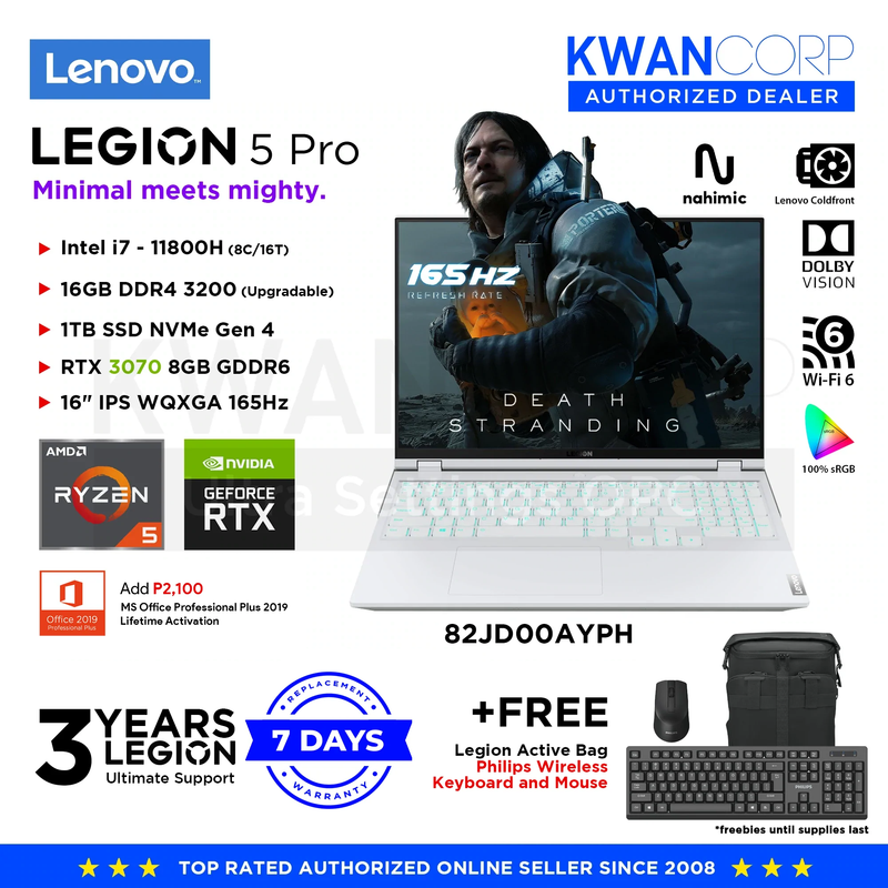 Lenovo Legion 5 Pro 82JD00AYPH Intel i7 11th Gen 16GB RAM RTX 3070 8GB 1TB SSD 16" IPS WQXGA 165Hz Windows 11 Gaming Laptop
