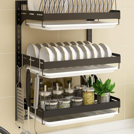 wall mounted dish rack，wall mounted dish drying rack，wall dish rack