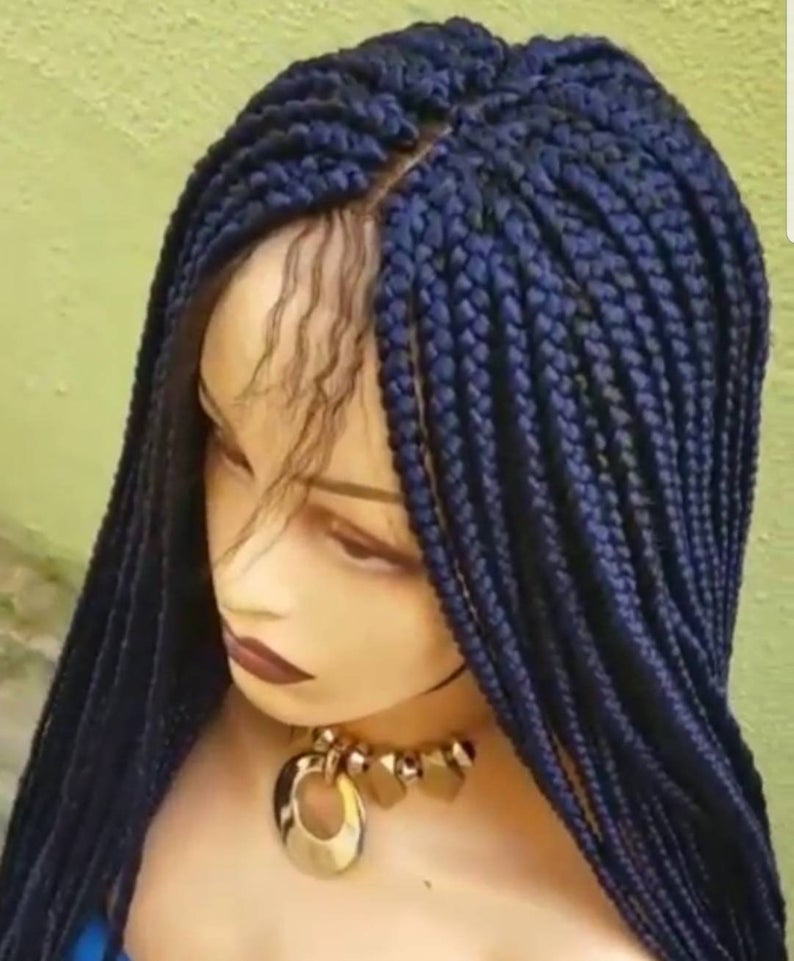 navy blue box braids