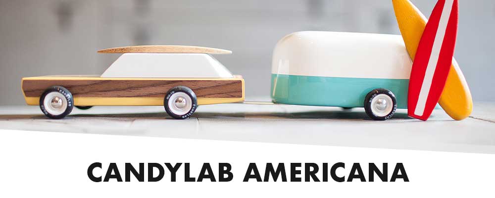 Candylab Toys Americana Holzspielzeug Autos im amerikanischen Retrostil