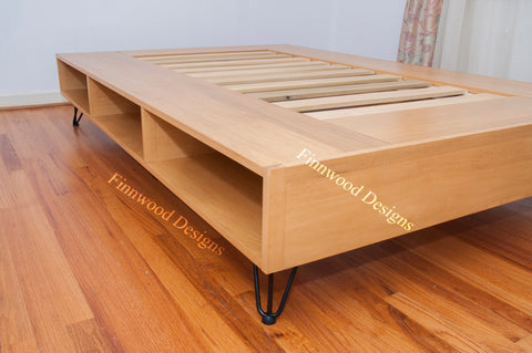 Custom Hairpin Leg Storage Bed - Finnwood Designs