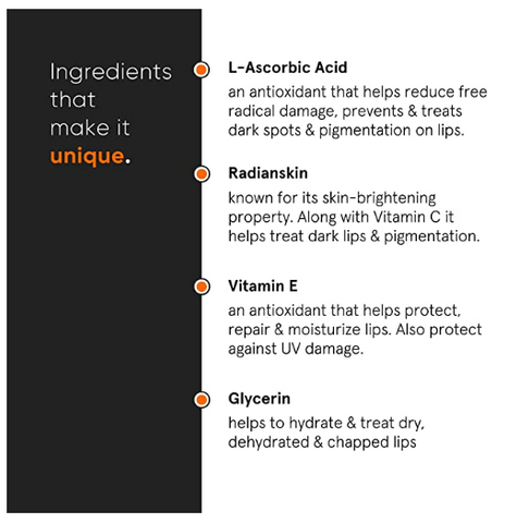 Ingredients of minimalist 8% l-ascorbic acid