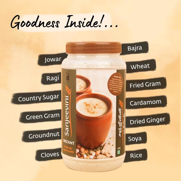 Isha life is the Instant Sanjeevini Multigrain Drink - Ingredients