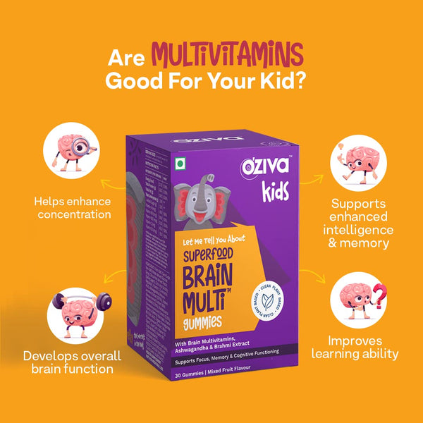 OZiva Kids Superfood Brain Multi Gummies Benefits