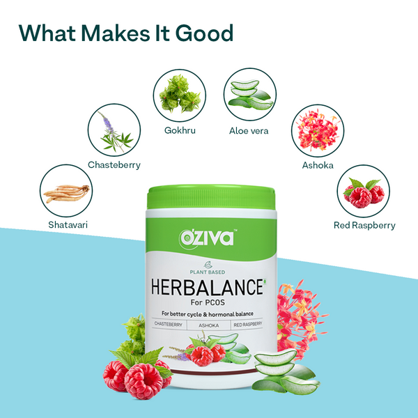 OZiva Plant Based HerBalance For Pcos ingredients