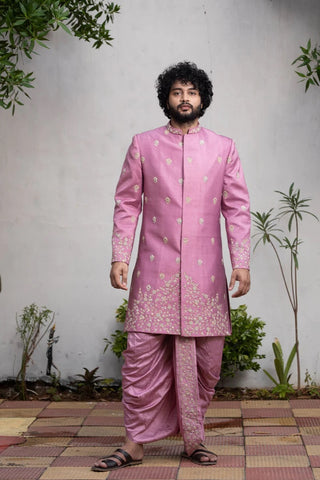 Purple Designer Sherwani by Hilo Designs