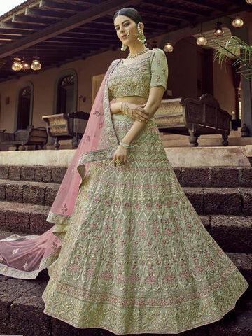 This NRI bride wore a tea green lehenga for her American wedding and it's  GORGEOUS - Times of India