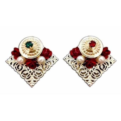 Fancy Kumkum Holders with Kundans and Roses 