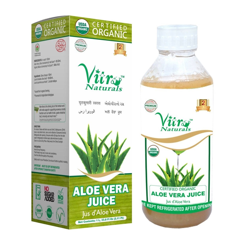 Pef belangrijk vertraging Buy Vitro Naturals Certified Organic Aloe-vera juice Online at Best Price |  Distacart