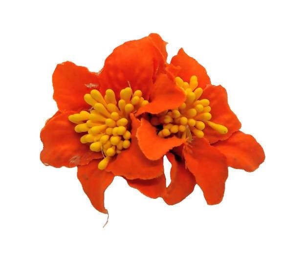 Orange Trendy Flower Brooch