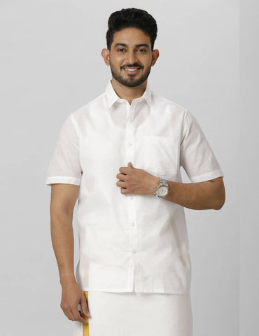 Buy Ramraj Cotton Mens Full Sleeve Formal 100 % Cotton White Shirt Online  at Best Price | Distacart