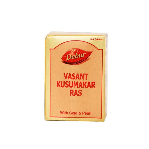 Buy Dabur Vasant Kusumakar Ras With Gold And Pearl 100 Tablets Online At Best Price Distacart 