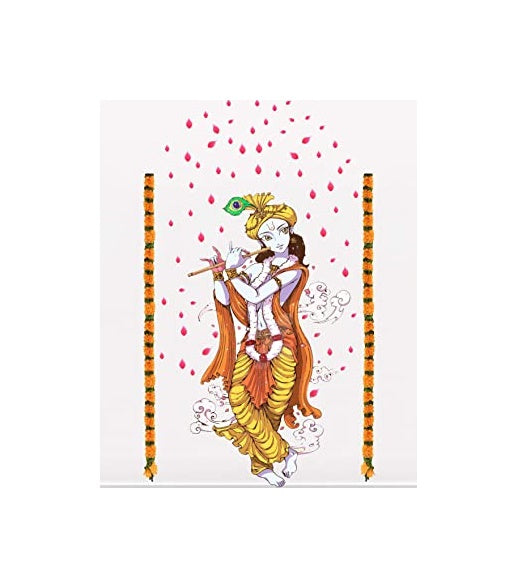 Buy Multicolor - Lord Krishna with Flute Wall Sticker Online at Best Price  | Distacart