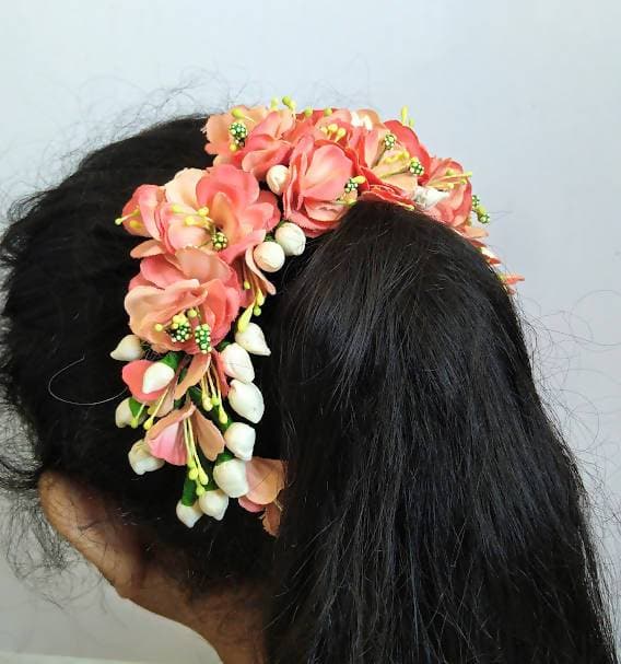 Peach Bridal Hair Gajra Distacart