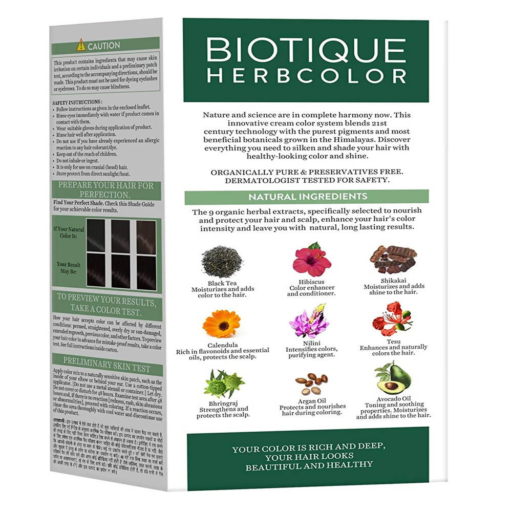 Buy Biotique Herbcolor Hair Colour Natural Black 1N 50gm110ml online at  best price in India  Health  Glow