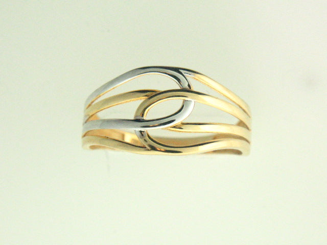 AN116_6046C - 19.2kt Two TonePortuguese Gold Ring With CZs