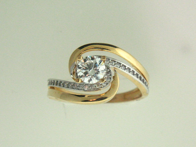 AN134_7199C - 19.2kt Portuguese Gold Engagement Ring with CZs