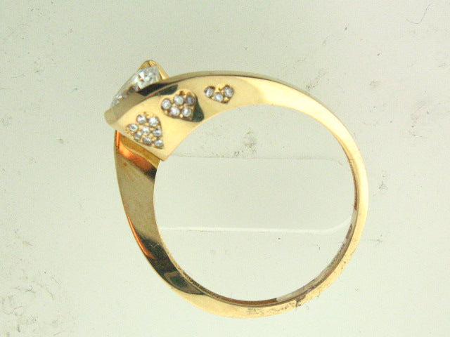 AN116_7392 - 19.2kt Portuguese Gold Solitaire Engagement Ring with CZs