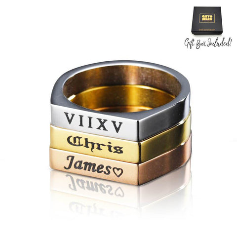 Engraved Stainless-Steel Name Ring