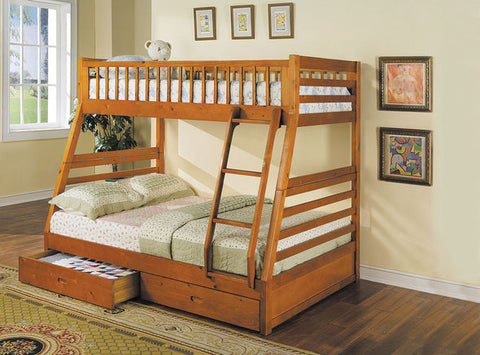 Epresso Pine Wood Twin Over Full Bunk Bed
