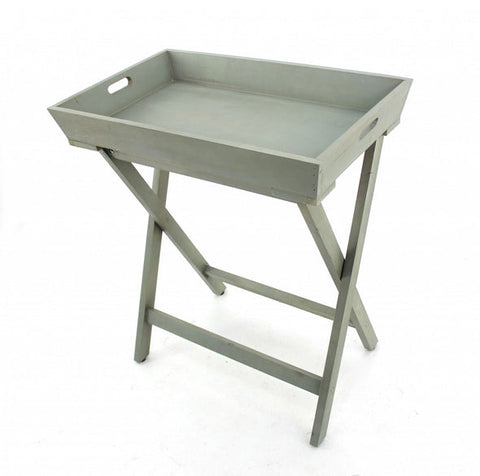 Gray Light Blue Wooden - Serving Table