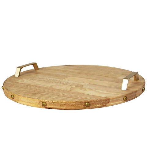 Round Wooden Serving Board (Rose Gold)