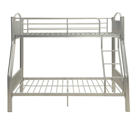 Silver Metal Twin Over Full Bunk Bed