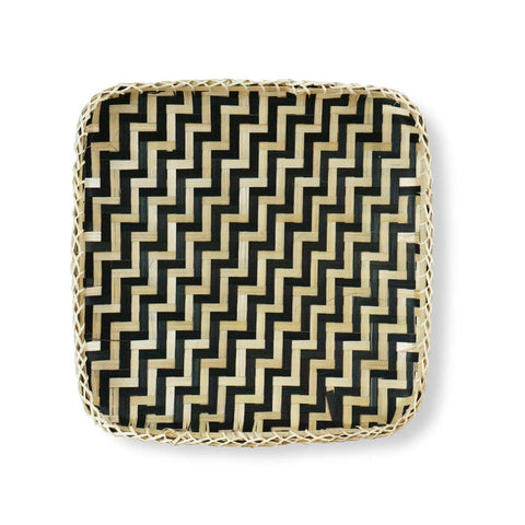 Square Bamboo Woven Basket Tray