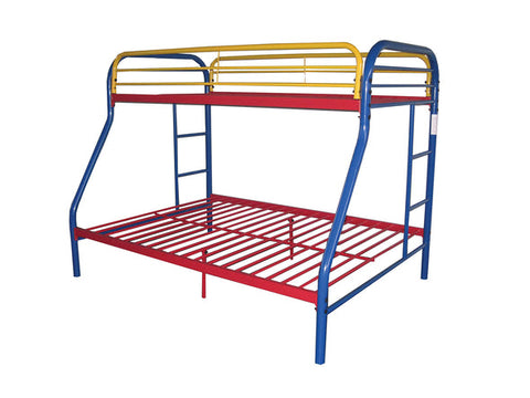 Twin Over Full Rainbow Metal Tube Bunk Bed