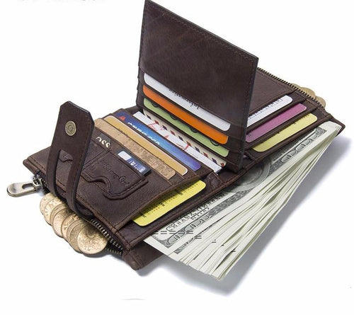 Contact’s Genuine Leather Mini Designer Casual Wallets for Men