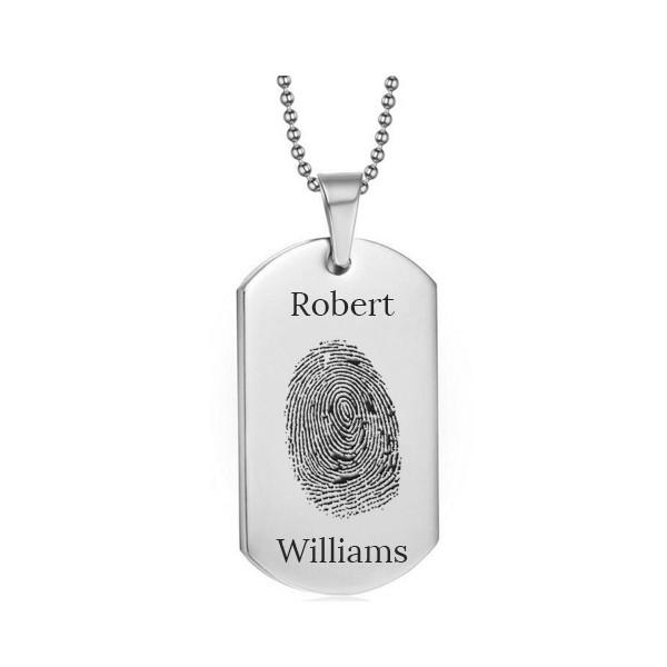 fingerprint dog tags silver