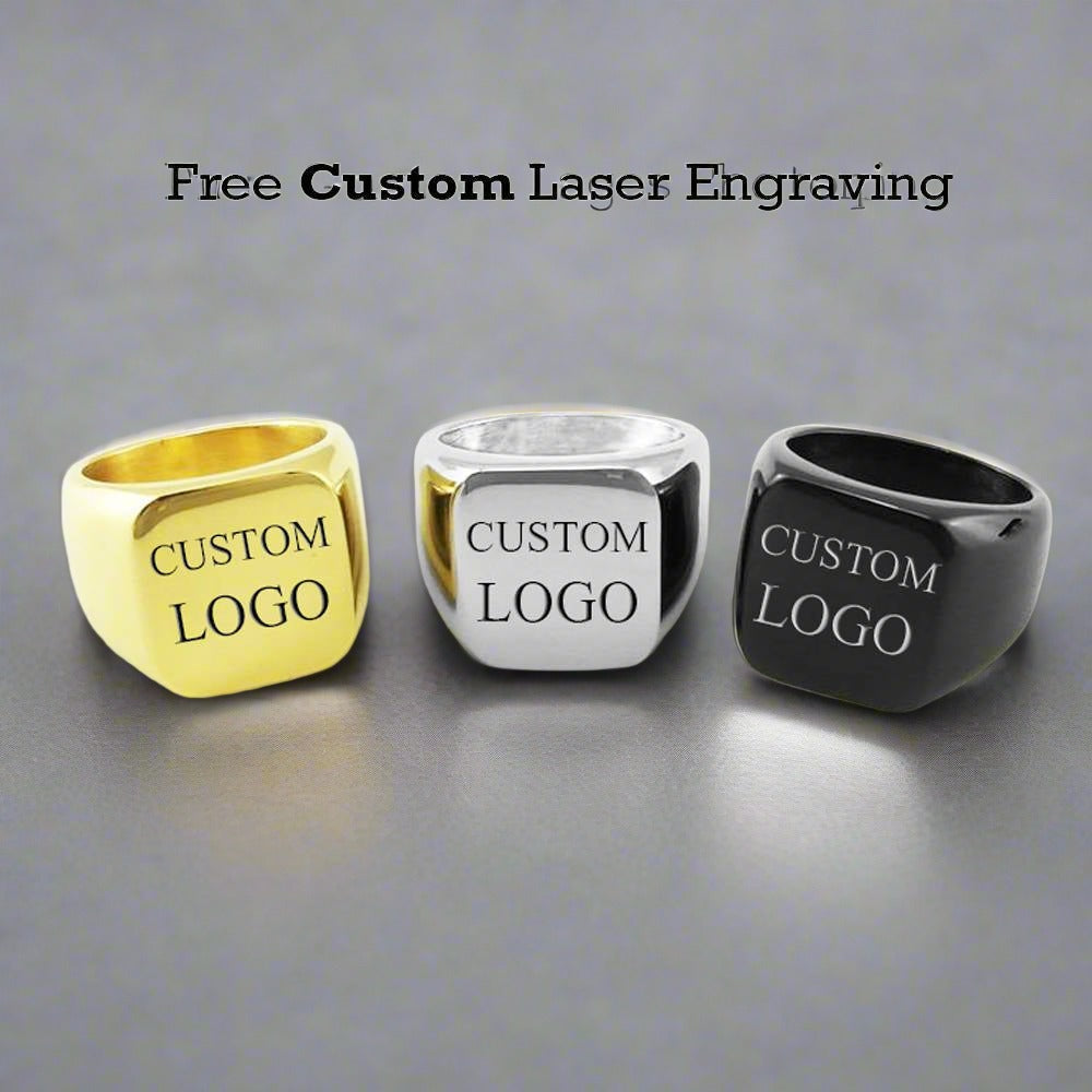 Custom Ring Custom Logo Ring Custom Wedding Black & Gold CZ Ring  #customring #customize