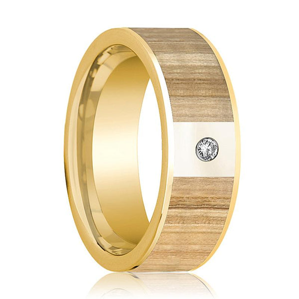 14k Yellow Gold Flat Men's Wedding Band