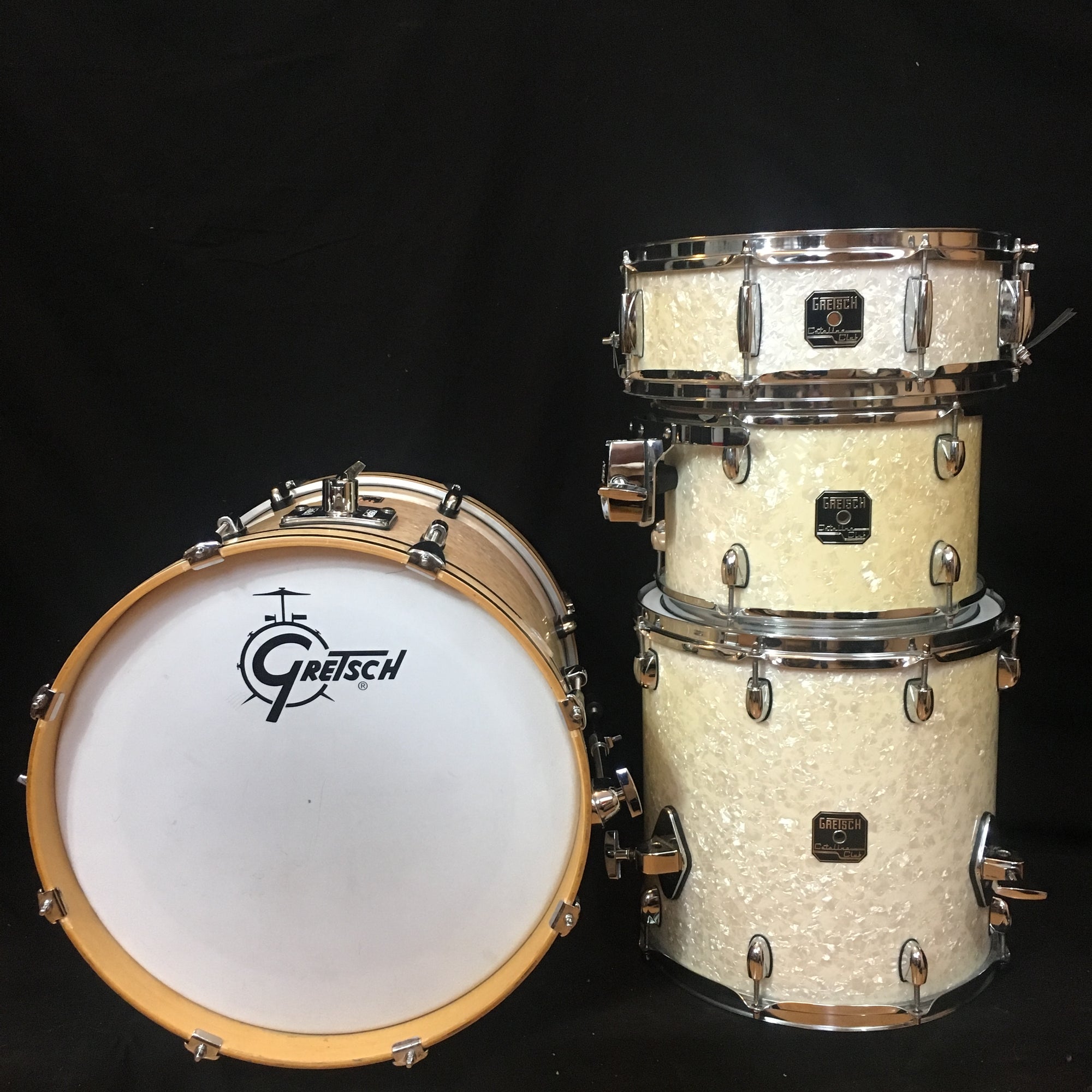 Gretsch Catalina Club Jazz 4 Piece Kit White Pearl - Evolution Music