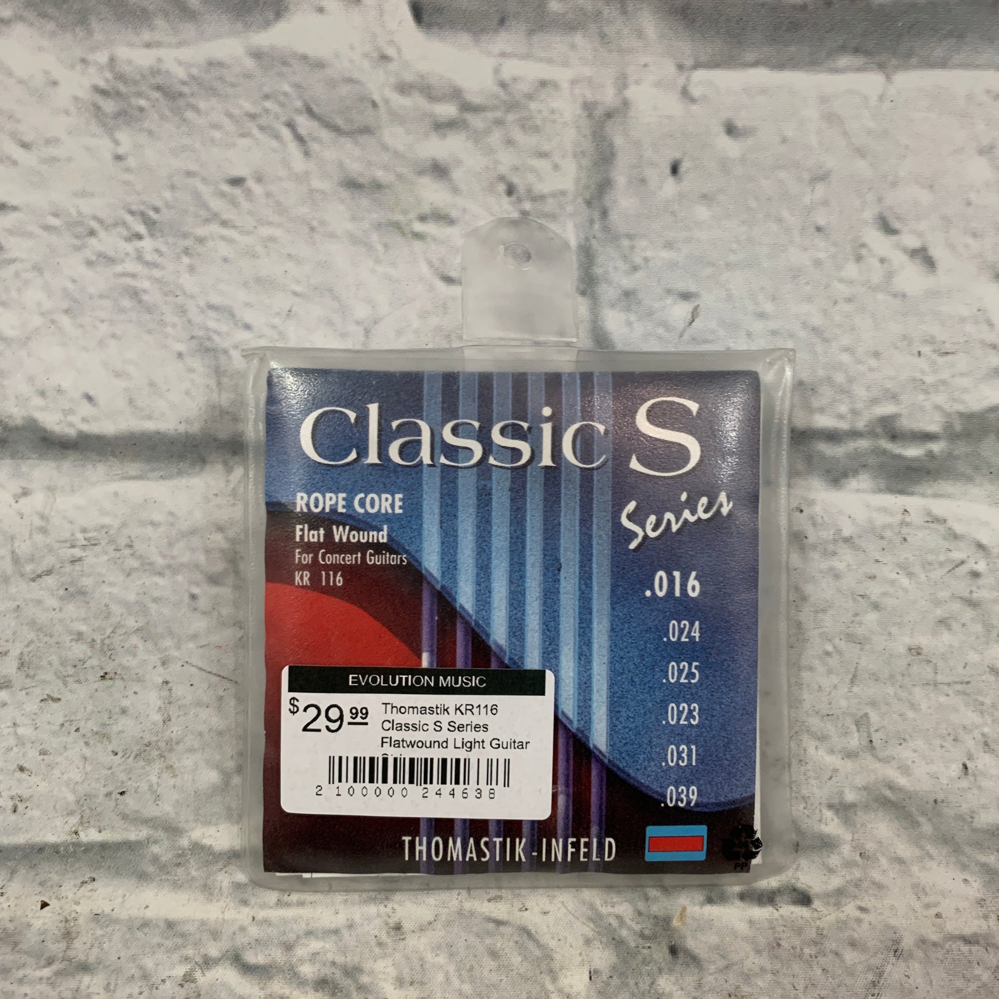 thomastik kr116 classic s series flatwound light guitar strings