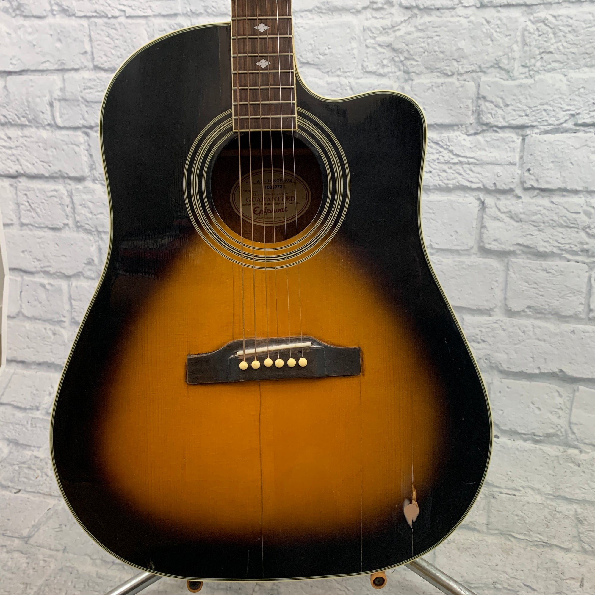 epiphone aj 18sce acoustic electric guitar