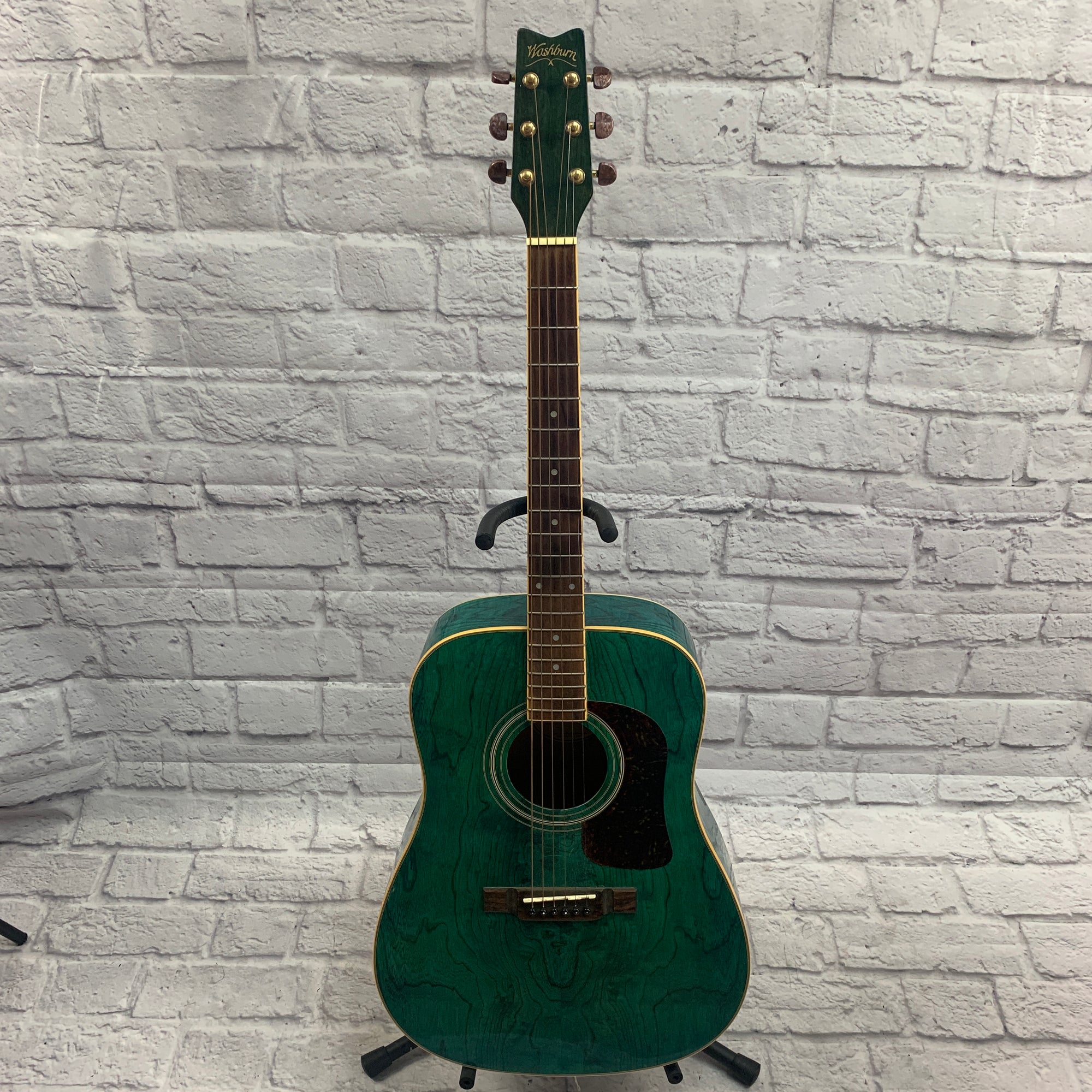 green washburn acoustic guitar