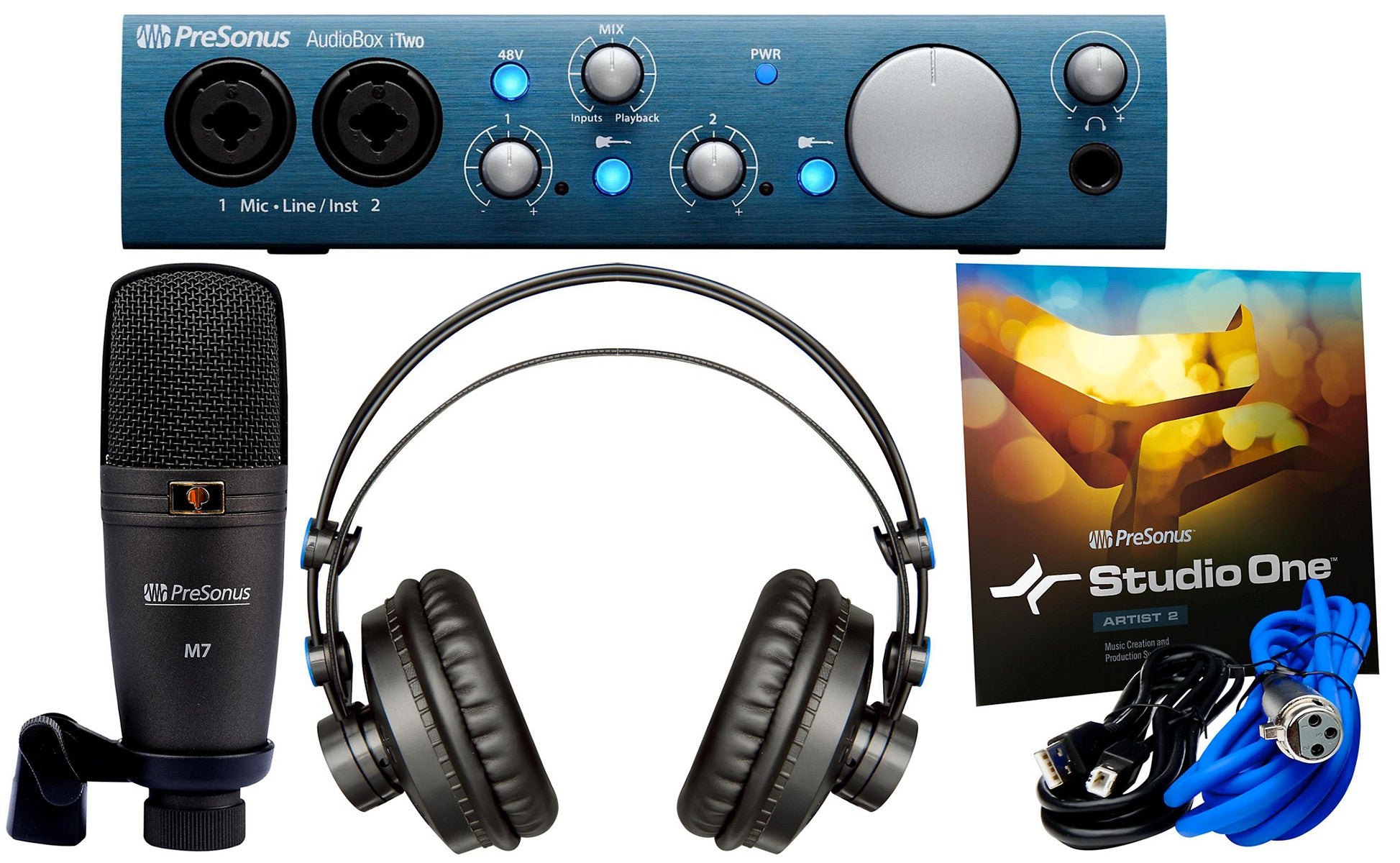 Presonus AudioBox iTwo Studio Bundle Interface Headphones and Software -  Evolution Music