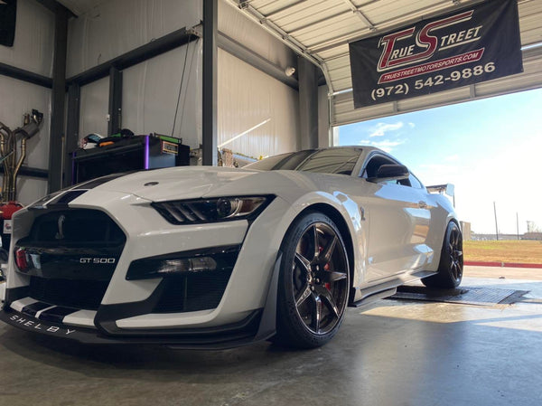 White with Black Stripes Shelby GT500