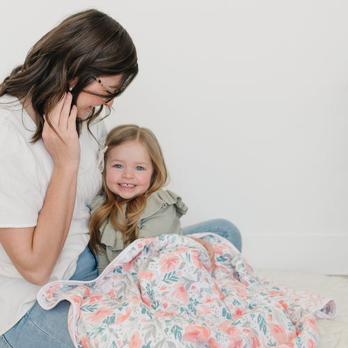 Floret + Trellis Classic Muslin Snuggle Blanket