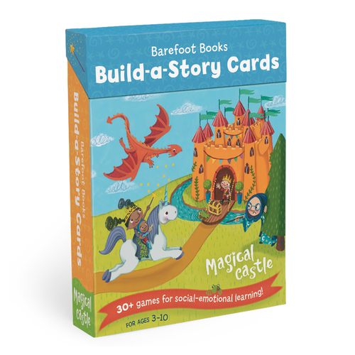 Barefoot books build a story cards magical castle against white backdrop