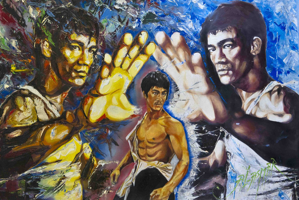 Palette Knife Oil Painting on Canvas of Bruce Lee 28"x41" SOULD OUT