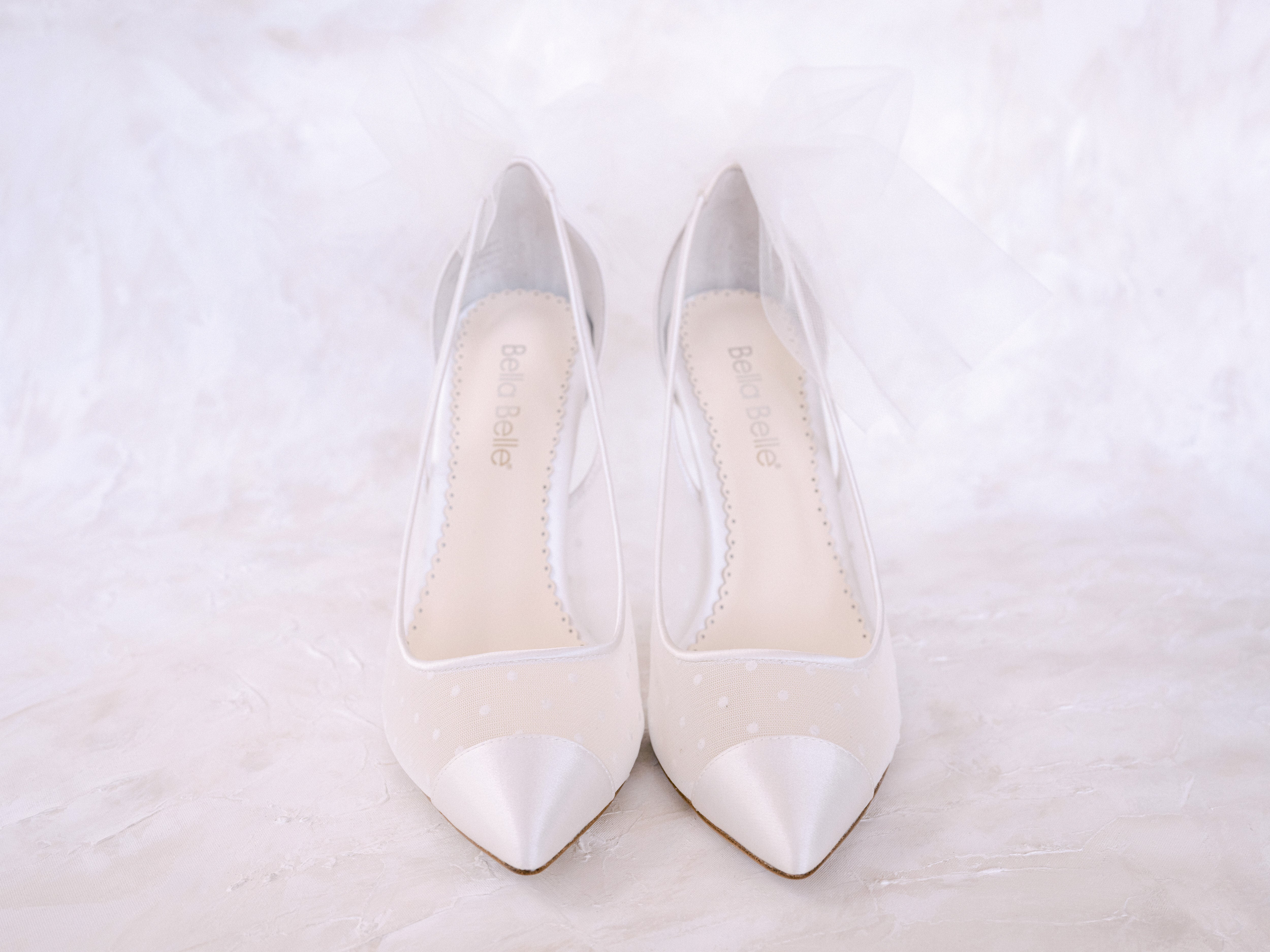 Bella Belle - Edna - Floral and Tulle Bow Pump | The White Collection