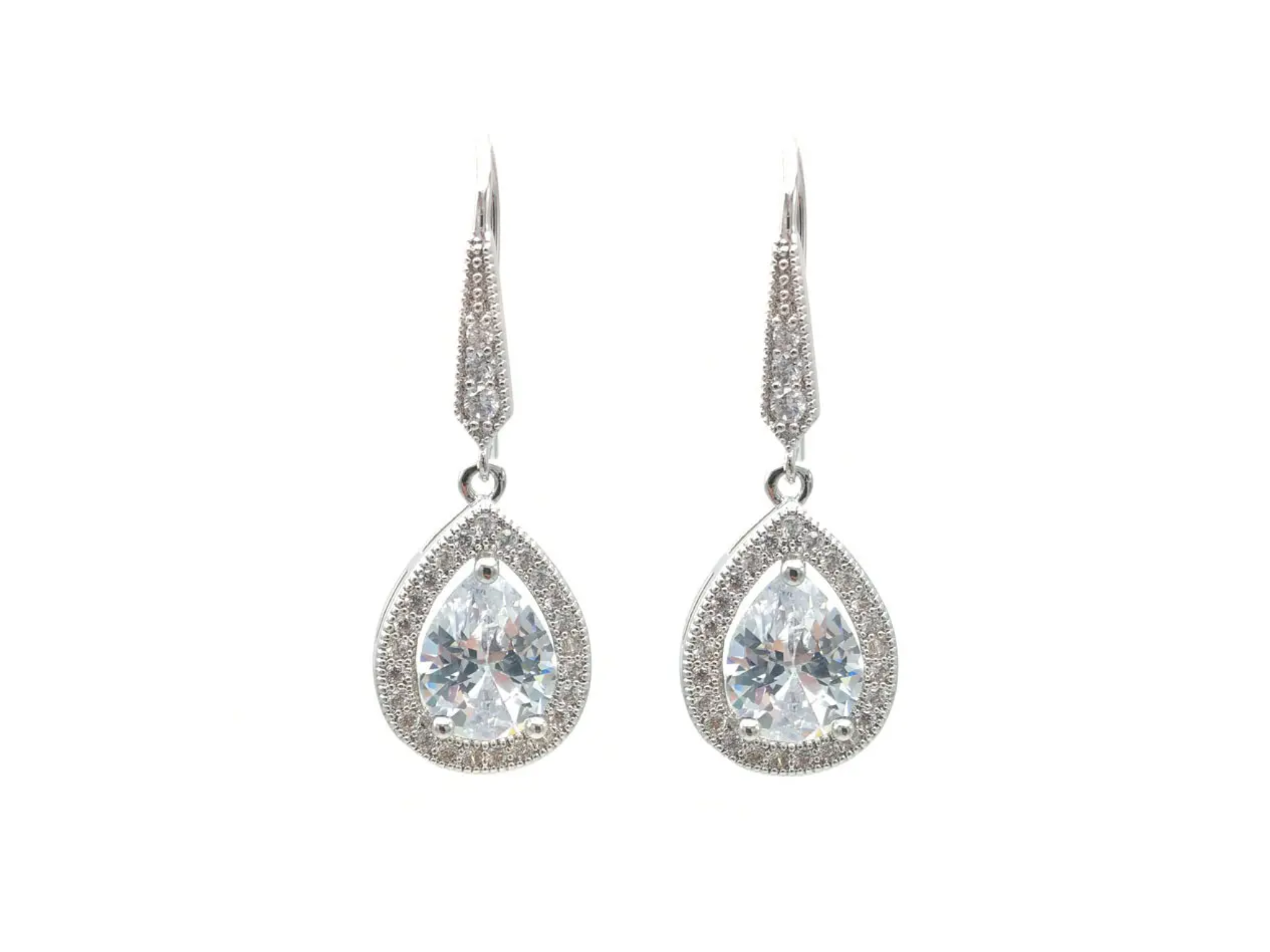 Louise CZ Drop Earrings E018 – Bridal Closet