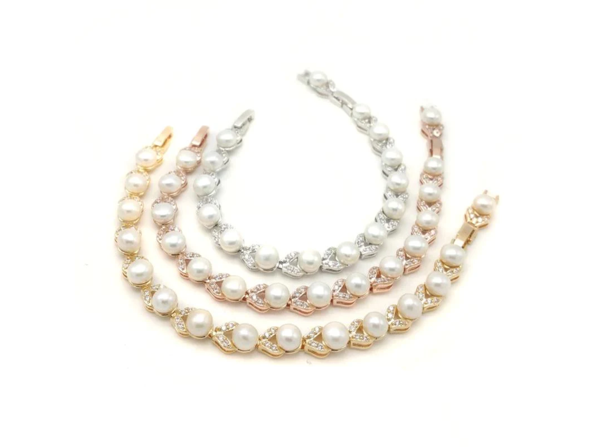 LV White & Gold Swarovski Crystal Stud Earrings – Nomad'r